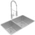 Elkay ECTRU32179LTFCC - 18 1/2 40/60 Double Bowl Undermount Sink &amp; Faucet Kit