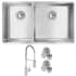 Elkay ECTRU32179LTFCC - 18 1/2 40/60 Double Bowl Undermount Sink &amp; Faucet Kit