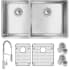 Elkay Crosstown Collection ECTRU32179LTFBC - 18 1/2 40/60 Double Bowl Undermount Sink &amp; Faucet Kit