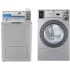 Crossover COWADRGMC24371 - Side-by-Side Washer &amp; Dryer Set with Top Load Washer and Gas Dryer in Silver