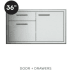 XO XOG36COMBO - 36 Inch Single Roll Out Door and Drawer