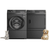 Speed Queen SPWADRGBN7012 - Side-by-Side Front Load Washer and Gas Dryer Set in Black