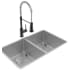Elkay ECTRU31179TFMBC - 18 1/2 Equal Double Bowl Undermount Sink &amp; Faucet Kit