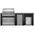 Haven Outdoor HART96DOORBB - Haven Outdoor™ 96" Brushed Black Outdoor Kitchen Island
