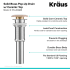 Kraus Viva Series PU20GBE - Solid Brass Pop-Up Drain with Ceramic Top
