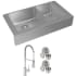 Elkay ECTRUF32179RFCC - 20-1/4" Double Bowl Farmhouse Sink &amp; Faucet Kit with Drain