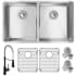 Elkay ECTRU31179TFMBC - 18 1/2 Equal Double Bowl Undermount Sink &amp; Faucet Kit