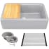 Nantucket Sinks PR3320APSG - 33 Inch Reversible Granite Composite Apron Sink with Accessories
