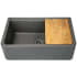 Nantucket Sinks PR3320APSTI - 33" Granite Composite Reversible Farmhouse Kitchen Sink Composite Apron Sink with 9 Inch Bowl Depth