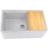 Nantucket Sinks PR3320APSG - 33 Inch Reversible Granite Composite Apron Sink with Wooden Cutting Board