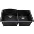 Nantucket Sinks Plymouth Collection PR6040BLUM - 33 Inch Undermount Double Bowl Kitchen Sink with 9 Inch Bowl Depth