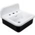 Nantucket Sinks NSVCDM20BLKW - 20 Inch Fireclay Wall-Mount Bath Sink Angled View