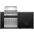Haven Outdoor HART72PANBB - Haven Outdoor™ 72" Brushed Black Outdoor Kitchen Island