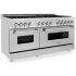 ZLINE RABR60 - 60 Inch Pro-Style Double Oven Dual Fuel Range in Stainless Steel with Brass Burners