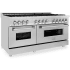 ZLINE RABR60 - 60 Inch Pro-Style Double Oven Dual Fuel Range Angle