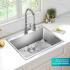 Kraus Standart PRO Series KHT30028 - 28 Inch Drop In / Undermount 16 Gauge Single Bowl 2-Hole Stainless Steel Kitchen Sink
