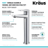Kraus Indy™ Series KVF1400CH2PK - Single Lever Vessel Bathroom Faucet Features