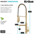 Kraus Artec Pro Series KPF1605BB - Commercial Style 2-Function Single Handle Pull Down Kitchen Faucet with Pot Filler