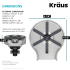 Kraus KGR500SFBB - CleanMate™ Glass Rinser for Kitchen Sink with 9 Powerful Spray Jet Dimension