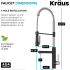 Kraus Artec Pro Series KPF1605SFSMB - Commercial Style 2-Function Single Handle Pull Down Kitchen Faucet with Pot Filler