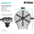 Kraus KGR500SFS - CleanMate™ Glass Rinser for Kitchen Sink with 9 Powerful Spray Jet Dimension