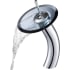 Kraus Vessel Mixer Series KGW1700CHBLCL - Single Lever Vessel Glass Waterfall Bathroom Faucet Chrome with Black Clear Glass Disk