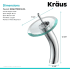 Kraus Vessel Mixer Series KGW1700CHCL - Waterfall Bathroom Faucet Dimension