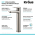 Kraus Indy™ Series KVF1400SFS2PK - Single Lever Vessel Bathroom Faucet Features