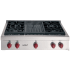 Wolf SRT364CLP - Stainless Steel with Red Knobs