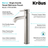 Kraus Ramus Series FVS1007SN - Single Lever Vessel Bathroom Faucet Overview
