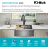 Kraus KWF21027 - 27 Inch Farmhouse Workstation Single Bowl Stainless Steel Kitchen Sink Work Station Sink