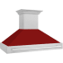 ZLINE 8654SNXRG48 - 48 Inch Wall Mount Chimney Hood DuraSnow Fingerprint Resistant Stainless Steel Range Hood with Red Gloss Shell