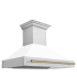 ZLINE Autograph Edition 8654SNZWM48CB - DuraSnow Stainless Steel with Champagne Bronze Handle