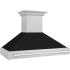 ZLINE 8654SNXBLM48 - 48 Inch Wall Mount Chimney Hood DuraSnow Fingerprint Resistant Stainless Steel Range Hood with Black Matte Shell