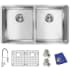 Elkay ECTRU31179TFC - 18-1/2 Equal Double Bowl Undermount Sink Kit