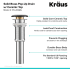 Kraus Viva Series PU20GBL - Solid Brass Pop-Up Drain with Ceramic Top