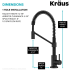 Kraus Bolden Series KPF1610FF104MB - 18 3/4 Inch Deck Mount Commercial Pull Down Kitchen Faucet and Water Filter Faucet Combo
