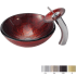 Kraus Copper Series CGV69219MM10SN - Glass Vessel Sink with Chrome Faucet