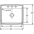 Elkay Lustertone Collection DLRSQ3322101 - Product Drawing