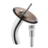 Kraus Vessel Mixer Series KGW1700PU10CHBRCL - Waterfall Bathroom Faucet with Clear Brown Glass Disk and Pop-Up Drain in Chrome