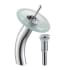 Kraus Vessel Mixer Series KGW1700PU10CHFR - Waterfall Bathroom Faucet with Frosted Glass Disk and Pop-Up Drain in Chrome