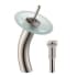 Kraus Vessel Mixer Series KGW1700PU10SNFR - Waterfall Bathroom Faucet with Frosted Glass Disk and Pop-Up Drain in Satin Nickel