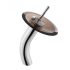 Kraus Vessel Mixer Series KGW1700CHBRCL - Waterfall Bathroom Faucet with Clear Brown Glass Disk in Chrome