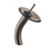Kraus Vessel Mixer Series KGW1700ORBBRCL - Waterfall Bathroom Faucet with Clear Brown Glass Disk in Oil Rubbed Bronze