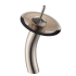 Kraus Vessel Mixer Series KGW1700SNBRCL - Waterfall Bathroom Faucet with Clear Brown Glass Disk in Satin Nickel
