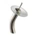 Kraus Vessel Mixer Series KGW1700SNFR - Waterfall Bathroom Faucet with Frosted Glass Disk in Satin Nickel