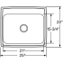 Elkay Pursuit Collection PLA2522122 - Product Drawing