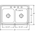 Elkay Pacemaker Collection PSR3322MR2 - Product Drawing