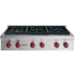 Wolf SRT366LP - Stainless Steel with Red Knobs