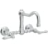 Rohl Country Kitchen Collection A1456LMAPC2 - Acqui Wall Mount Column Spout Bridge Kitchen Faucet - Polished Chrome With Metal Lever Handle